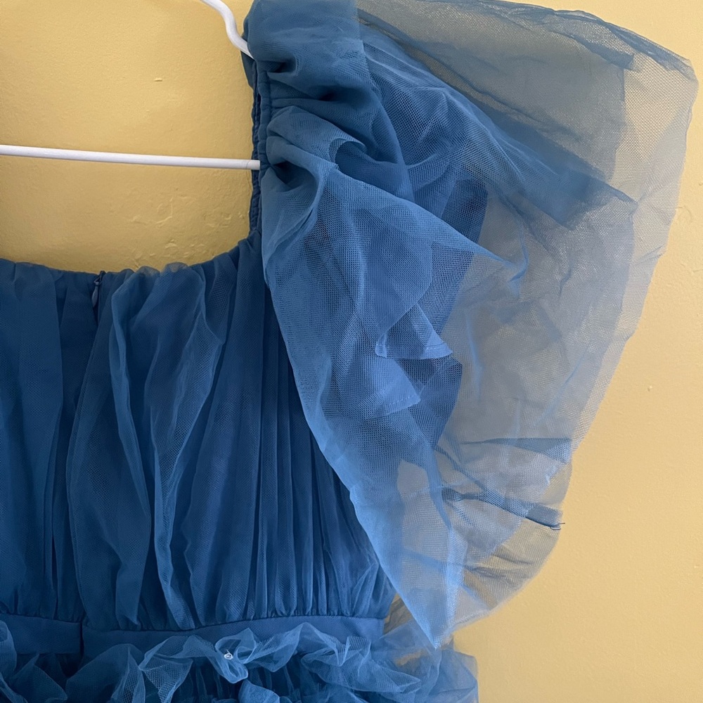 Ivy City Co Blue Tulle Maxi Dress - Picture 3 of 6